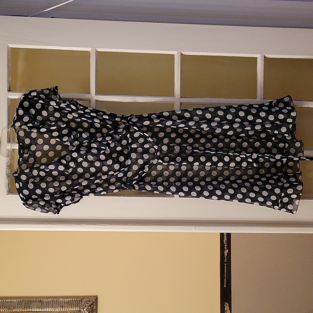 J.B.S. sheer polka dot dress